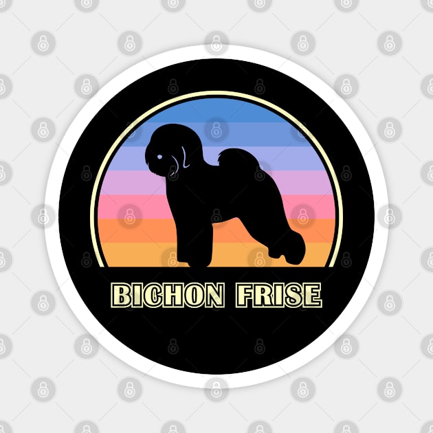 Bichon Frise Vintage Sunset Dog Magnet by millersye